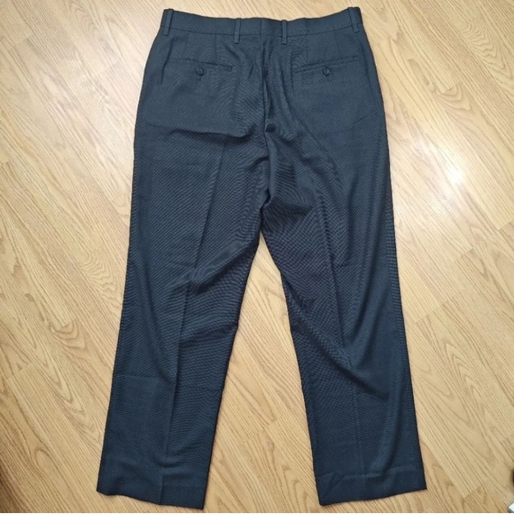 Axist Men's Gray Micro-pattern Trousers Pants 34x30 Flat Front Professional